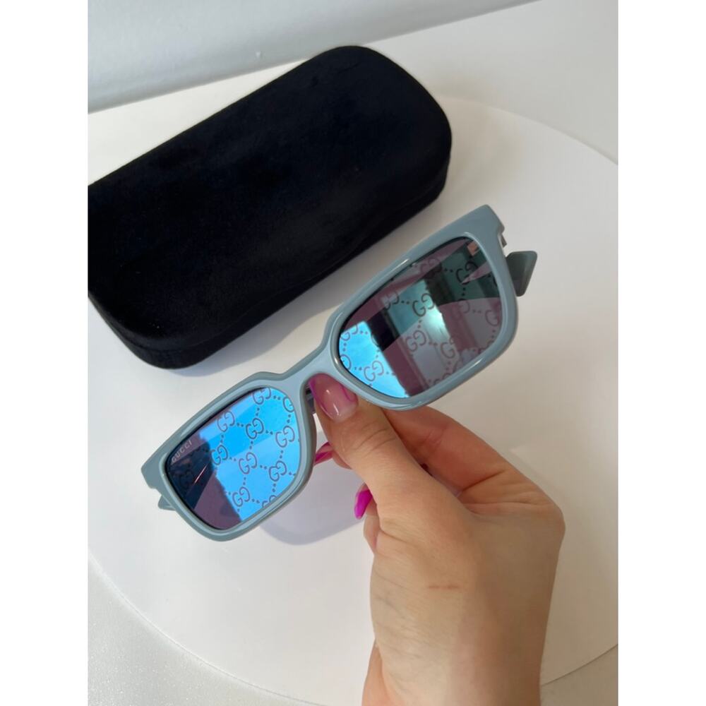 NEW Gucci GG1539S Blue Logo Mirror Unisex Sunglasses - Picture 3 of 8